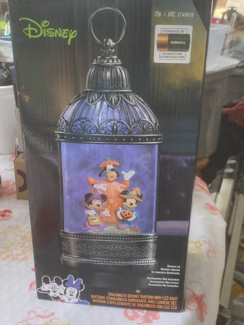 Disney Halloween Lantern with Purple Glow and Character Scene